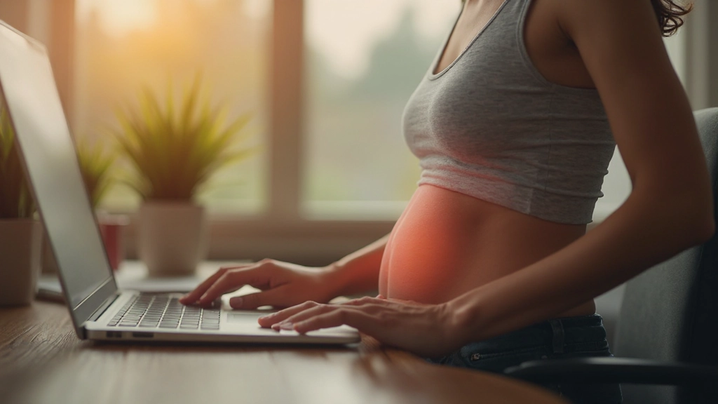 Close-up van iemands buik terwijl ze diep inademt, toont de natuurlijke beweging van het diafragma bij correct ademen